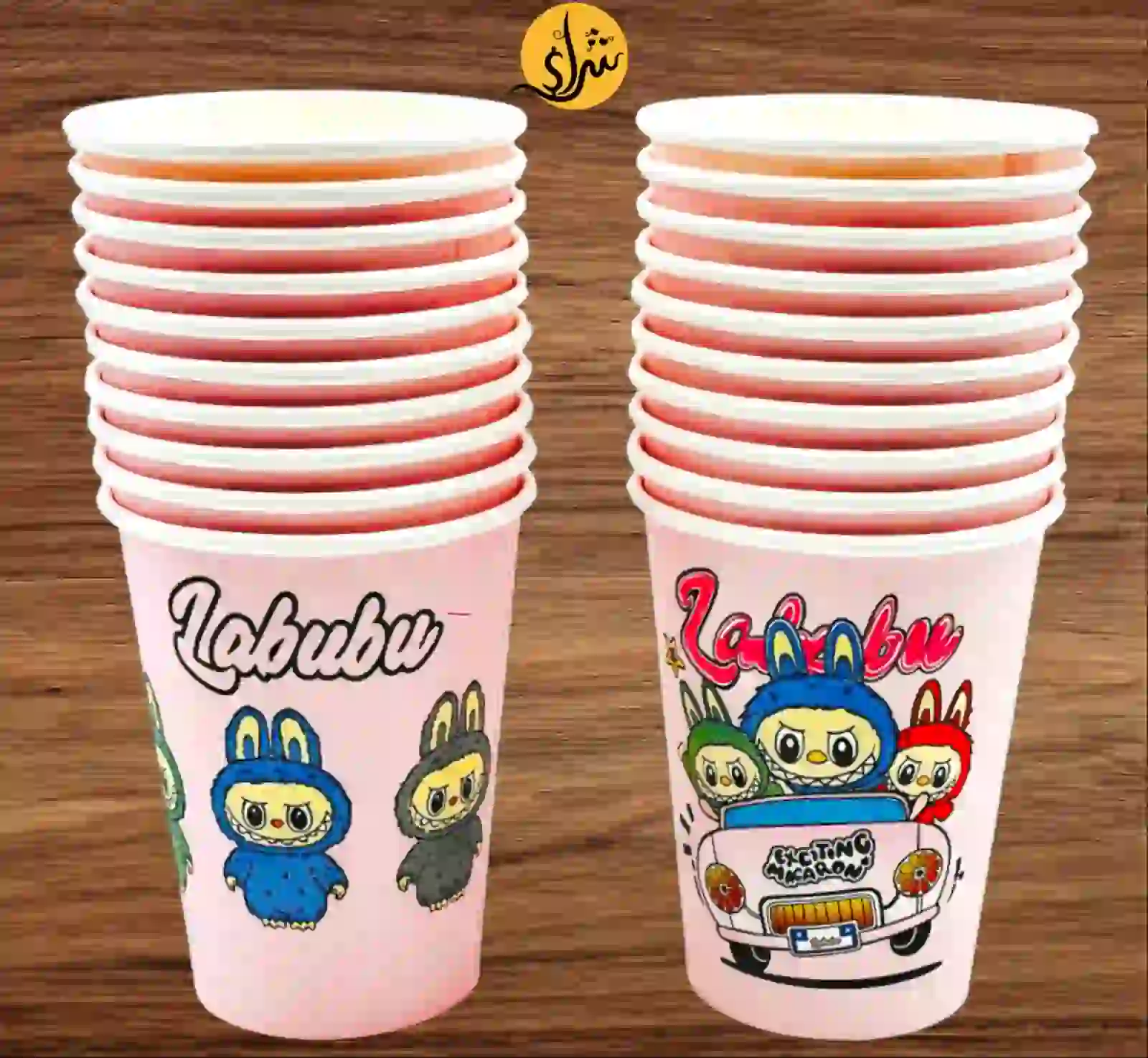 Labubu shaped cardboard cups – 10 pieces