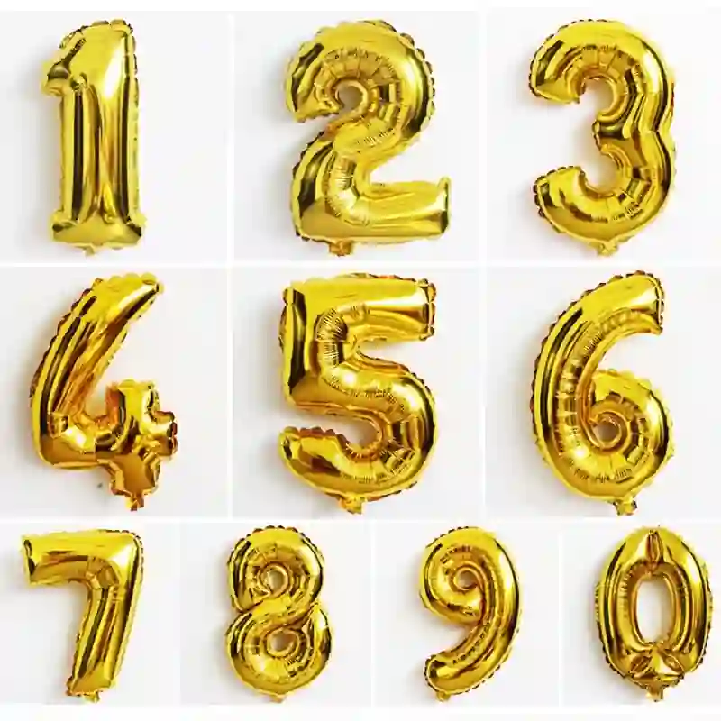 بالونات هيليوم فويل ارقام من1 الي9 عيد ميلاد ذهبي 32 انش - شراء السعادة