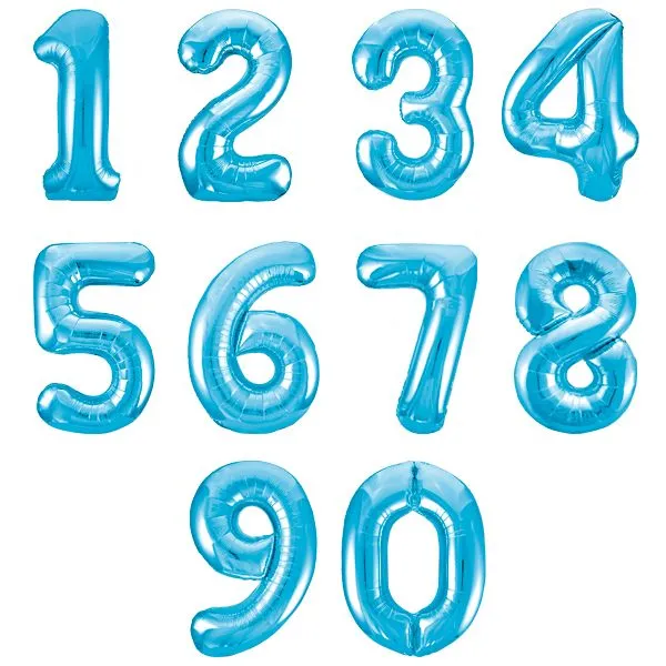 بالونات هيليوم فويل ارقام من 0 الي 9عيد ميلاد لون لبني 32 انش - شراء السعادة