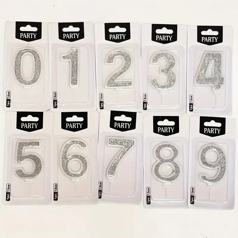 Number birthday candles from 0 to 9 shiny imported - شراء السعادة