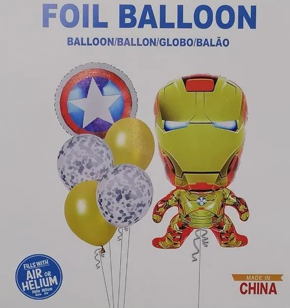 Iron Man shaped balloon set 6 pieces - شراء السعادة