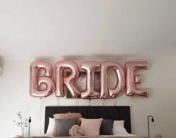Rose Gold Foil Helium Balloons  Bridal Room Decoration - شراء السعادة