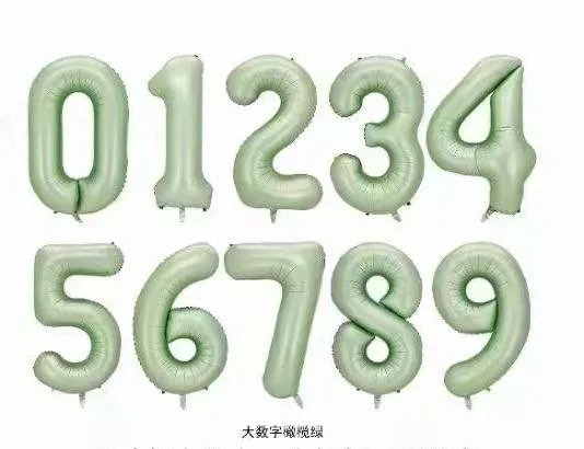 بالونات هيليوم فويل ارقام من0 ال 9عيد ميلاد اخضر فاتح32 انش - شراء السعادة