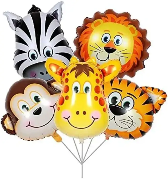 Jungle Animal Face Foil Balloons - شراء السعادة